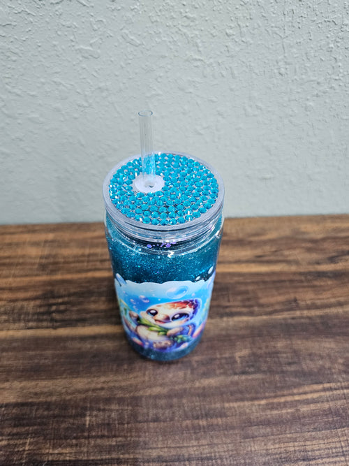 Baby Glitter Turtle 16 oz Acrylic Tumbler